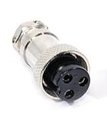 GX12 tengi á snúru, female-3pinna