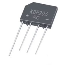 KBP206-600, Afriðilsbrú, 600V 2A,  SIL hús