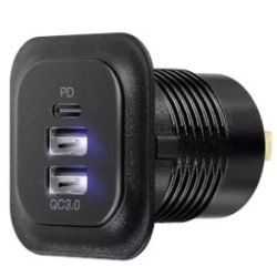 12-24V/54W Hleðslueining í bíl, USB-A / USB-c