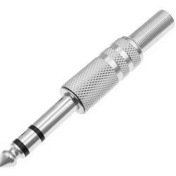 Jack tengill á snúru, 6.3mm, Metal, Stereo